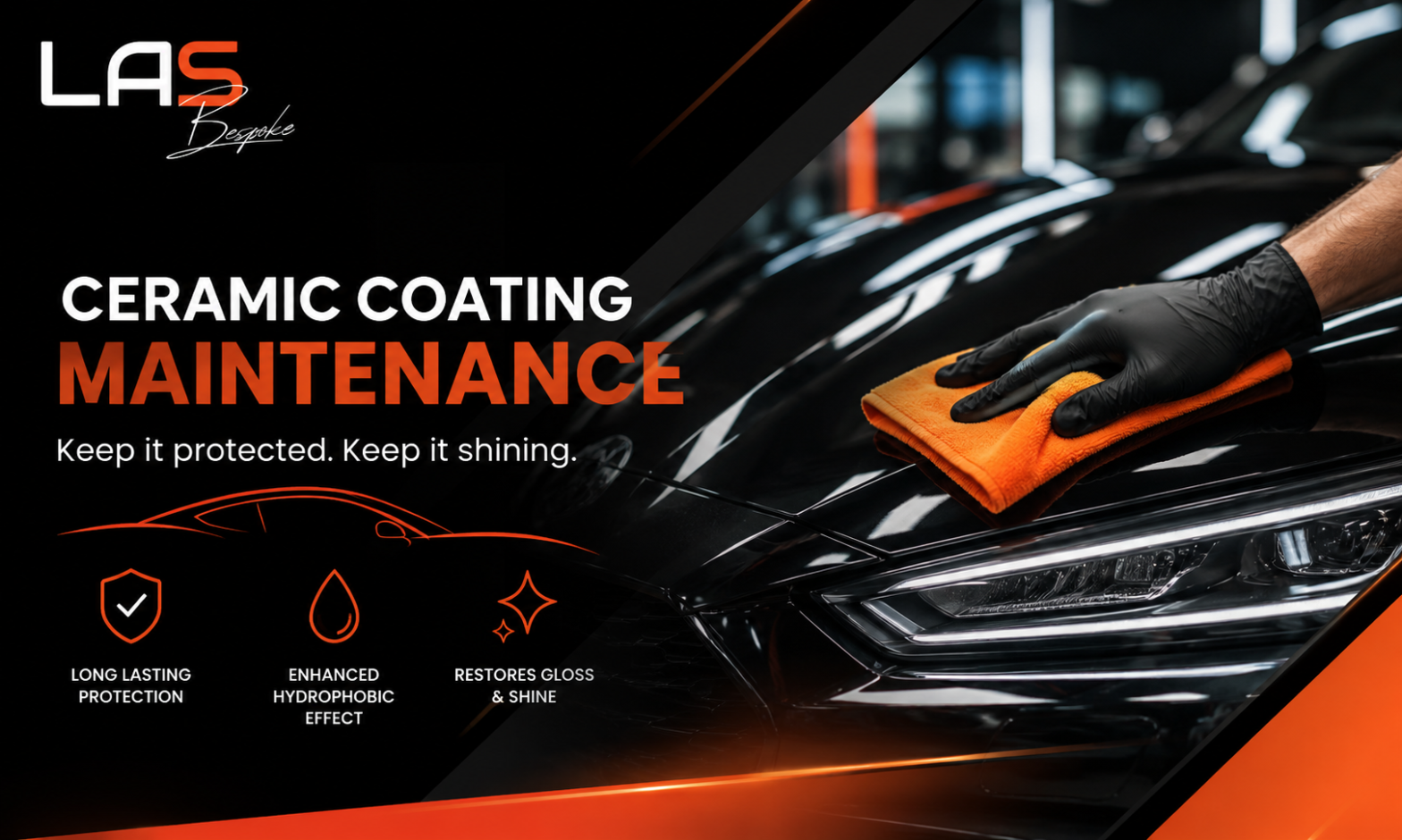 Professional ceramic booster being applied to a ceramic coated vehicle